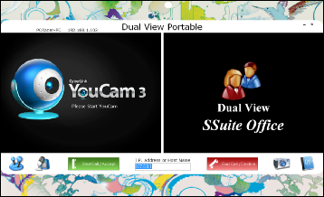 Screenshot of SSuite Dual View Portable LAN Video Phone Main Window 